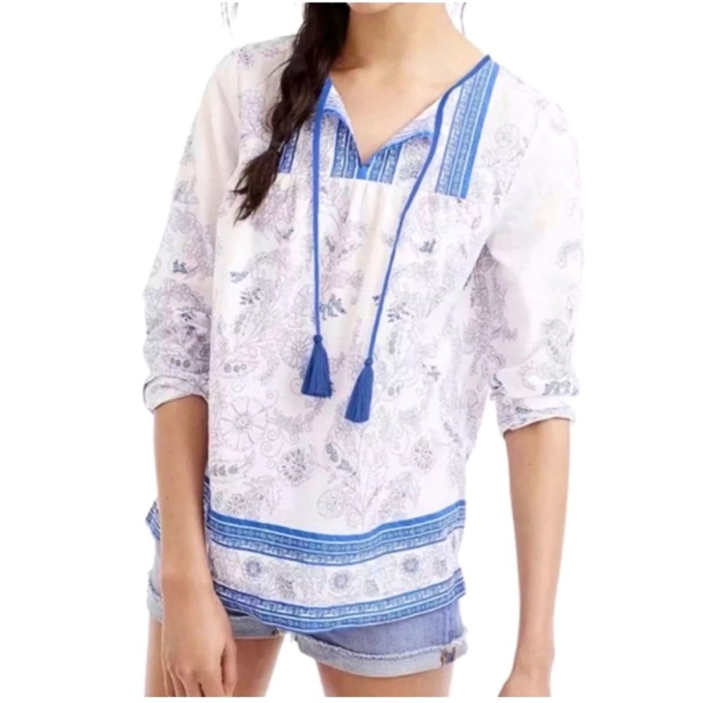 Point Sur J. Crew Long-Sleeved Peasant Blouse